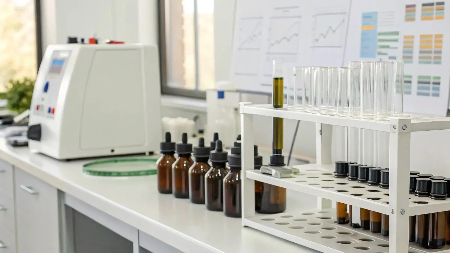 Essential oil quality control, lab testing and certification documents
