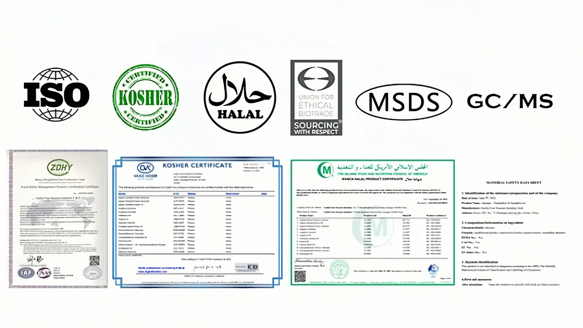 Flavor ingredient compliance and quality documentation