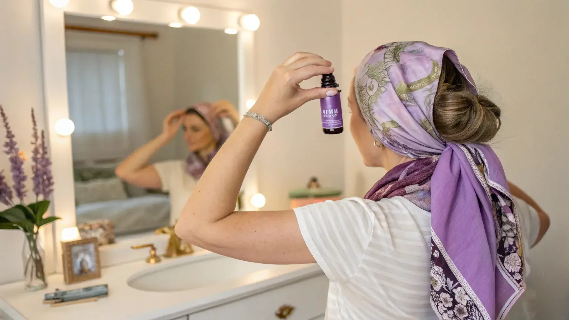 Applying oil to scalp before bed