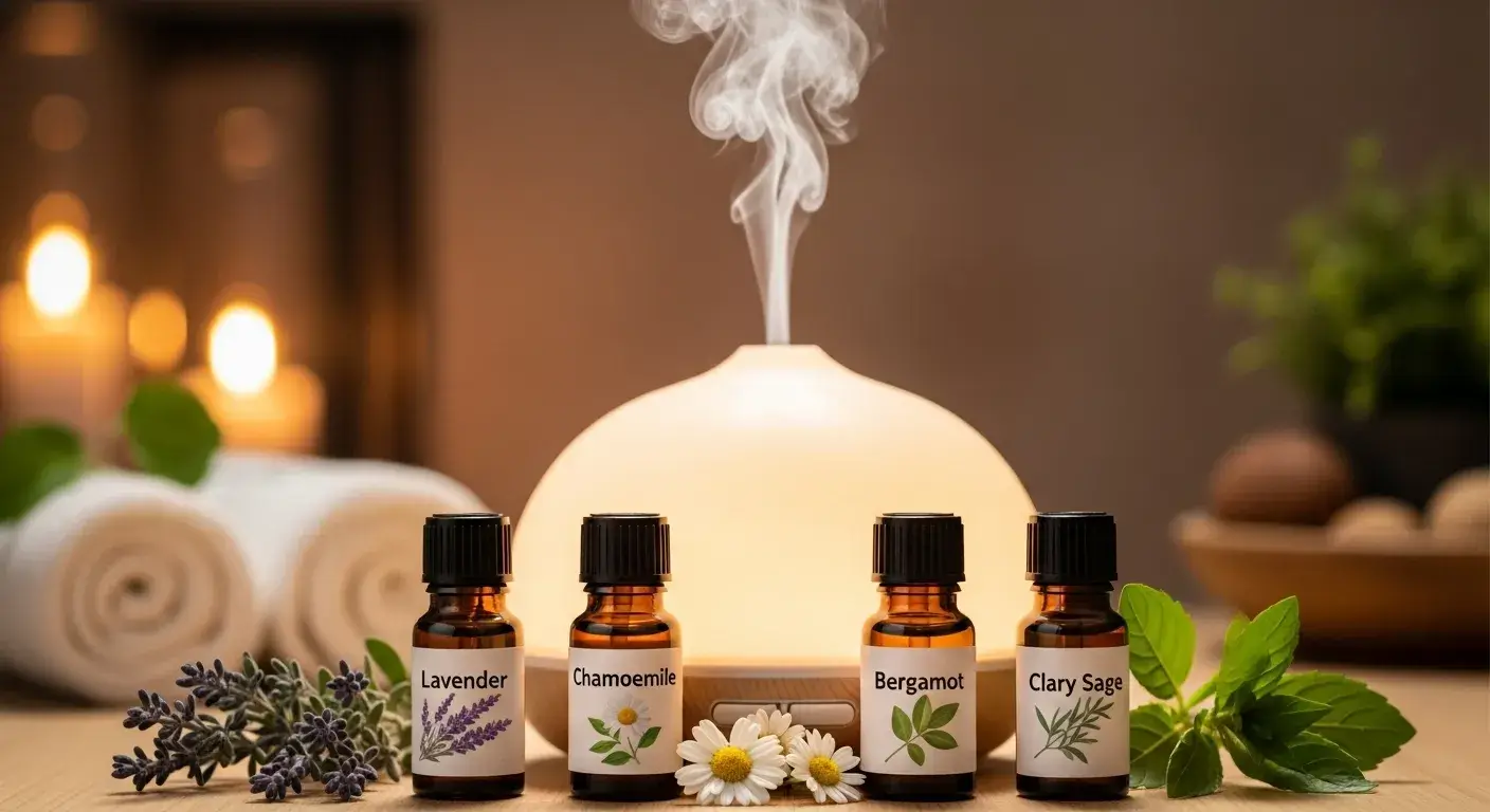 Diffuser blend with lavender, chamomile, bergamot, and clary sage
