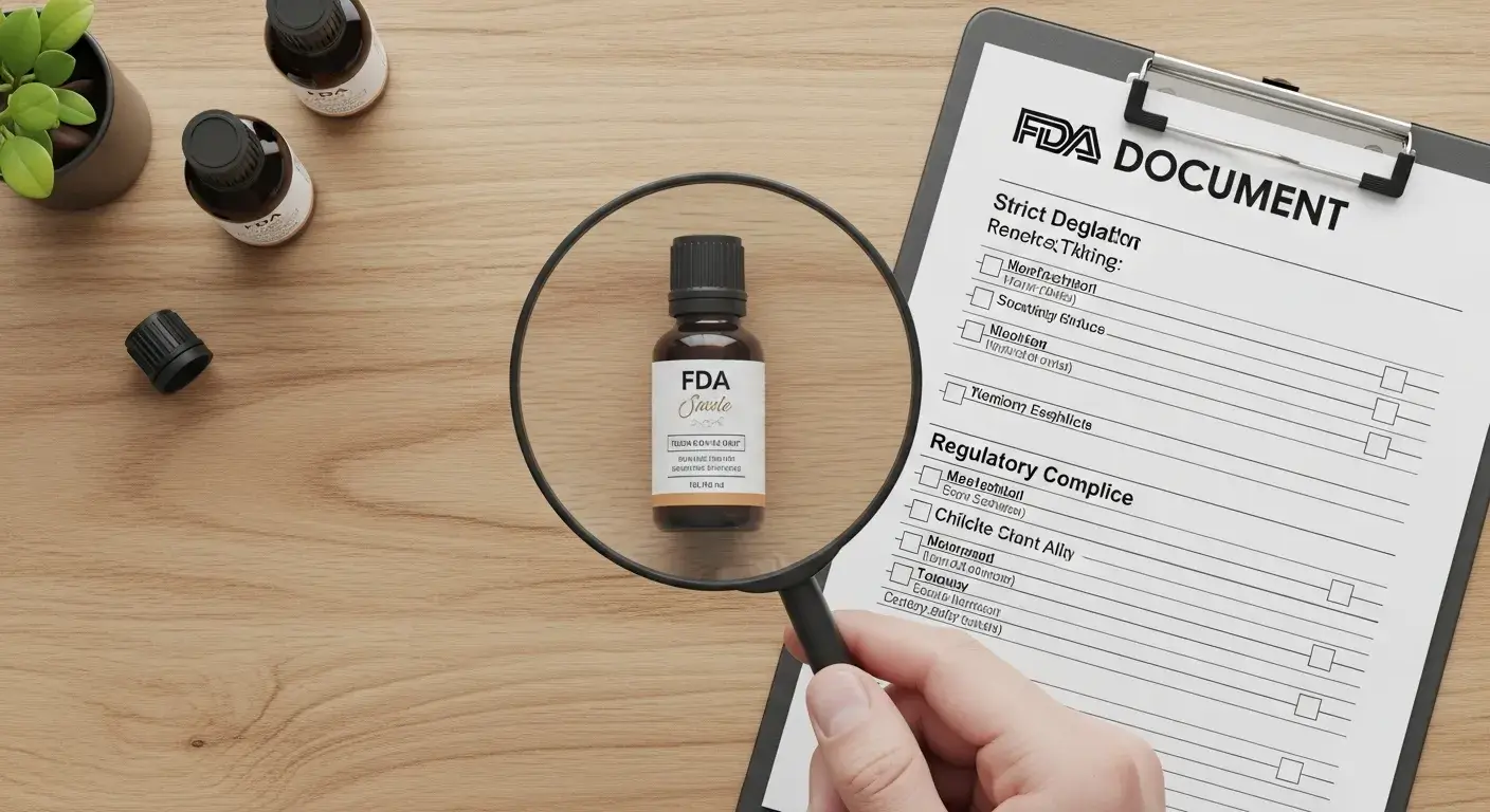 Essential oil label inspection with FDA checklist