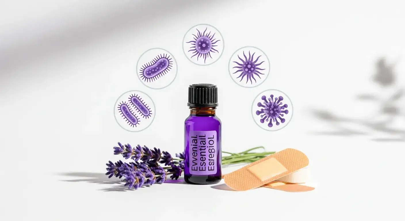 Cream with lavender and inflamed skin graphic