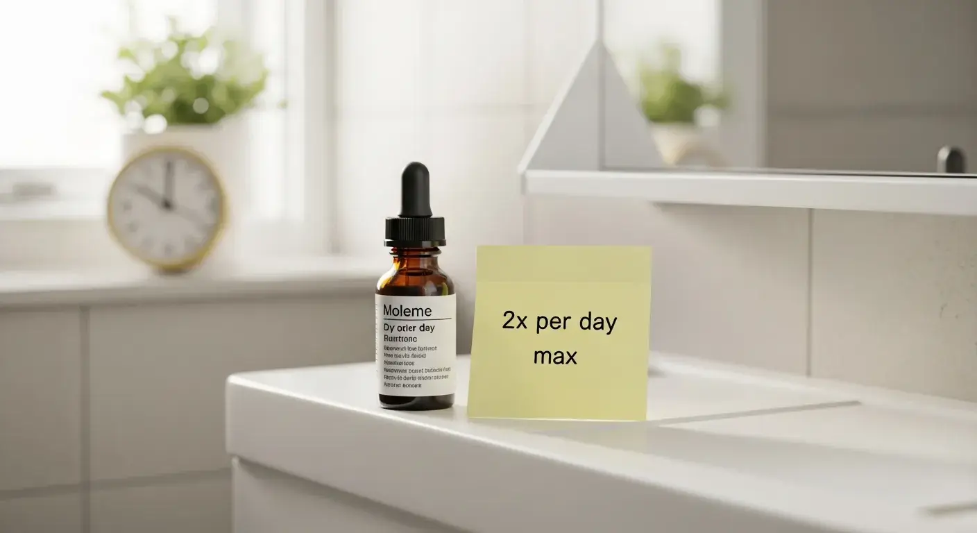 Limit use to twice daily Small bottle of lavender oil with reminder note