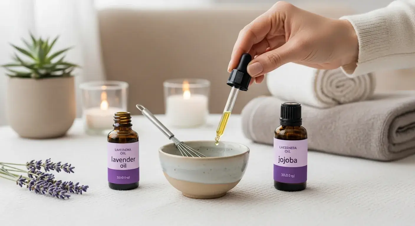 Diluting lavender oil with carrier oils