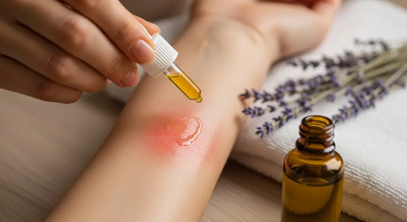 Lavender oil on dry or irritated skin