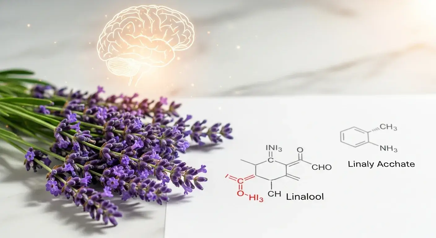 Lavender oil compounds calming the brain