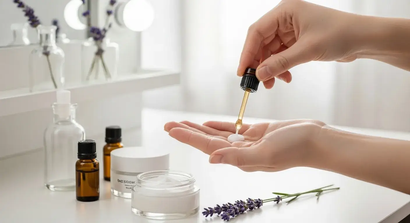 Adding lavender oil to moisturizer