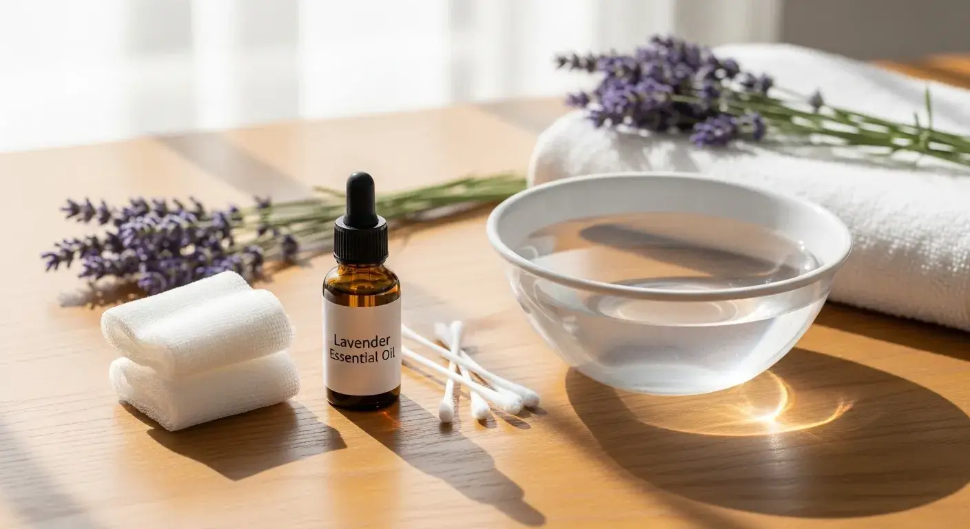 Lavender oil on burn guide