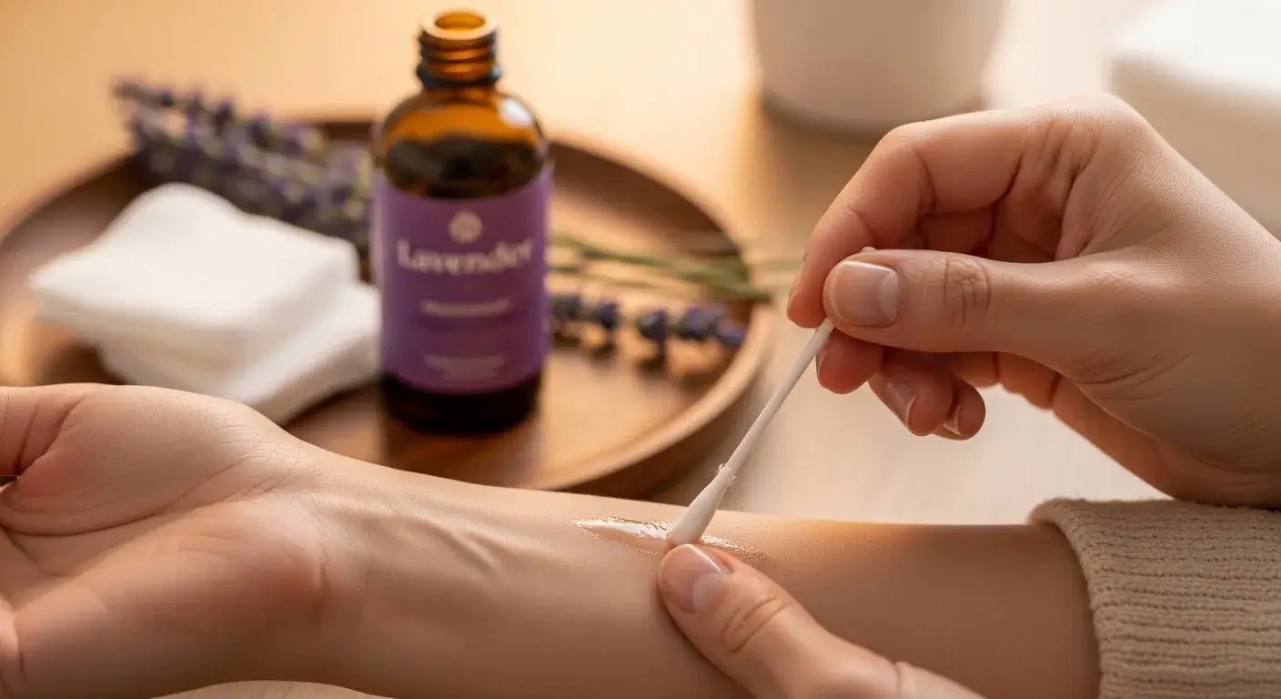 Applying lavender oil to minor wound