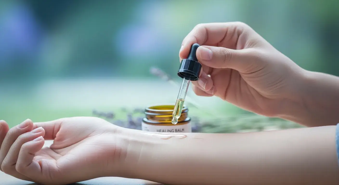 Lavender oil being applied to skin