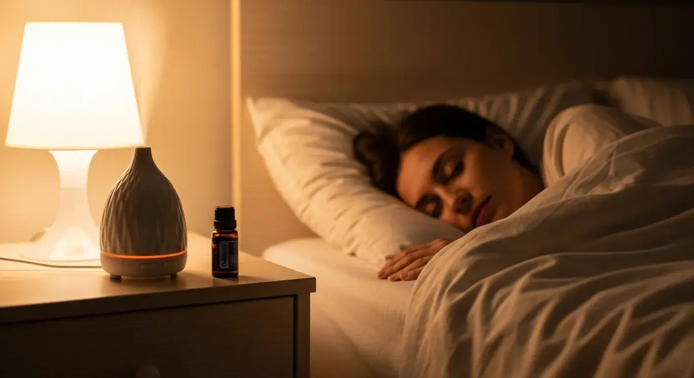 Lavender diffuser by cozy bed