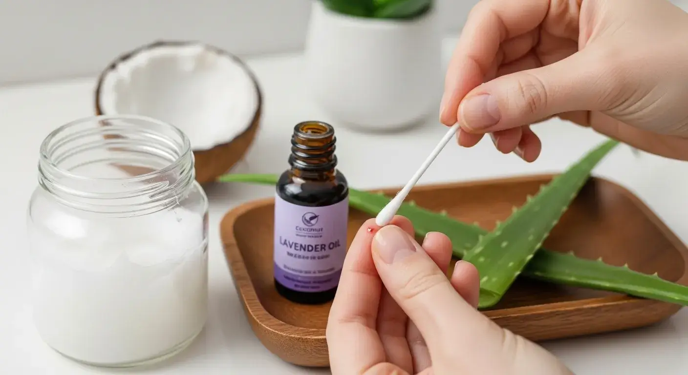 Applying lavender oil to insect bite