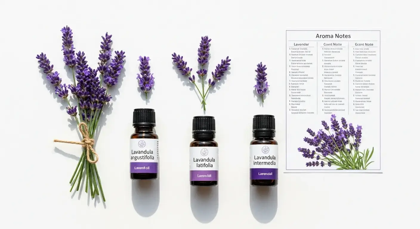 Chart comparing lavender oil types