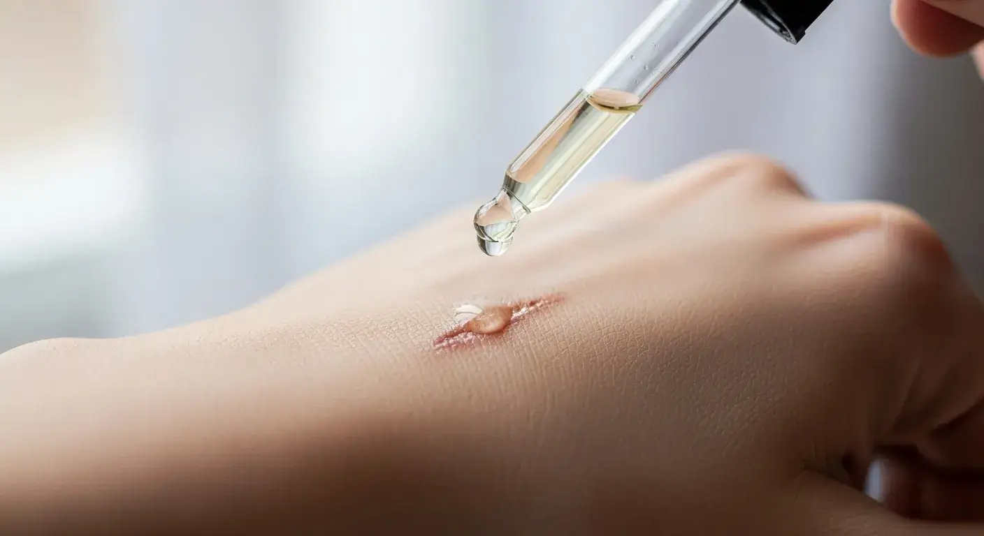 Lavender oil aiding skin healing