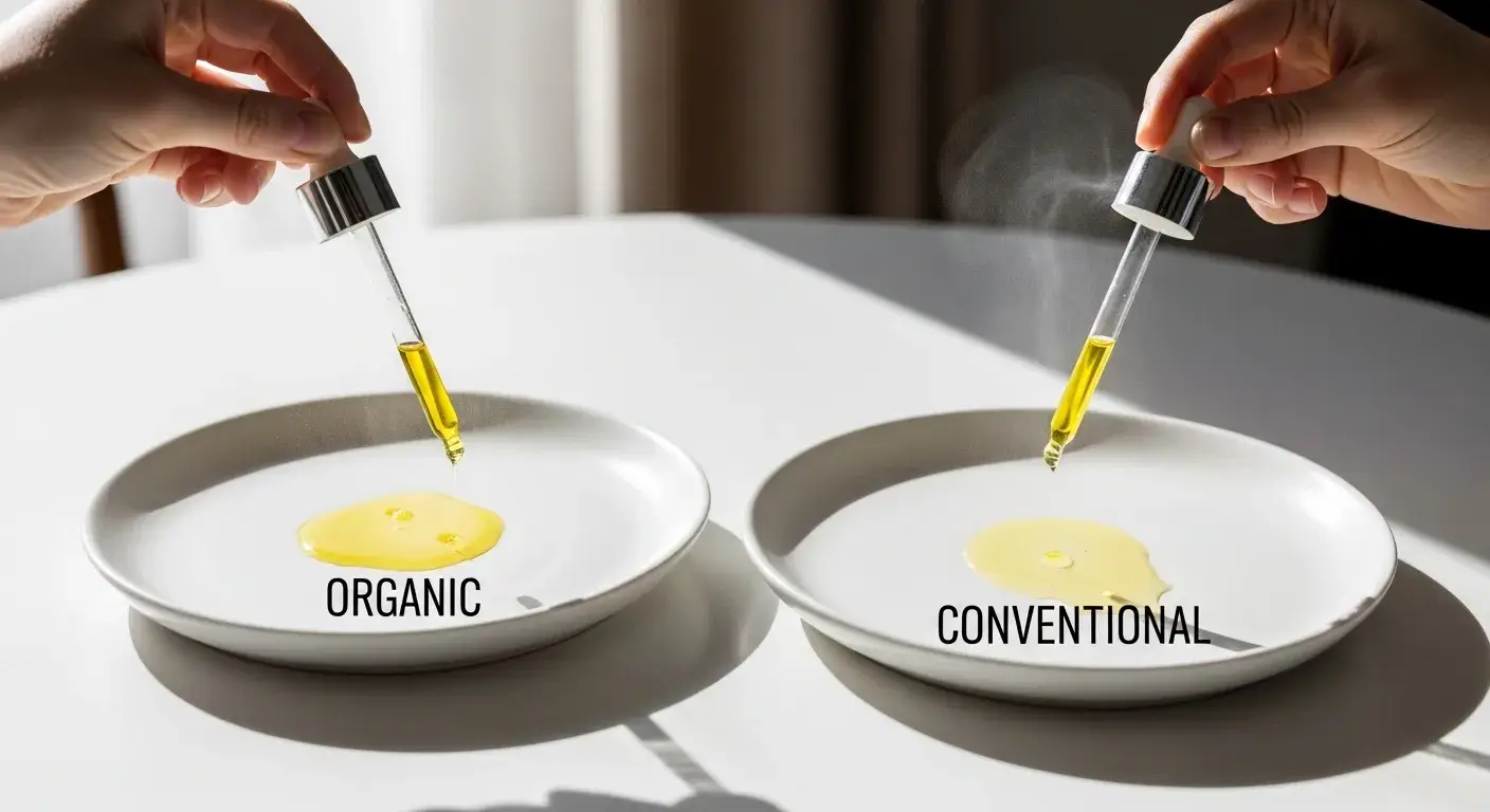 Two essential oil droppers side by side