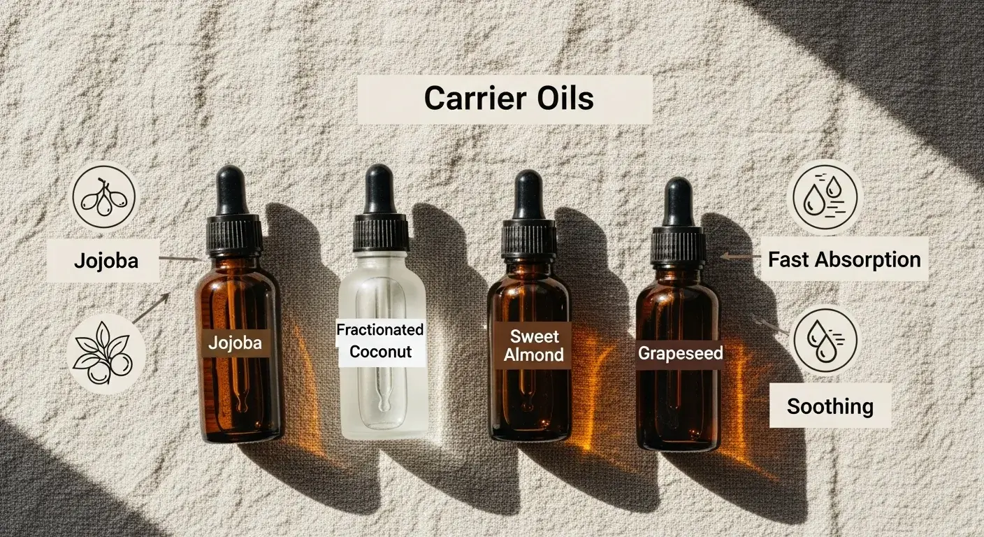 Carrier oils compared for perfume making