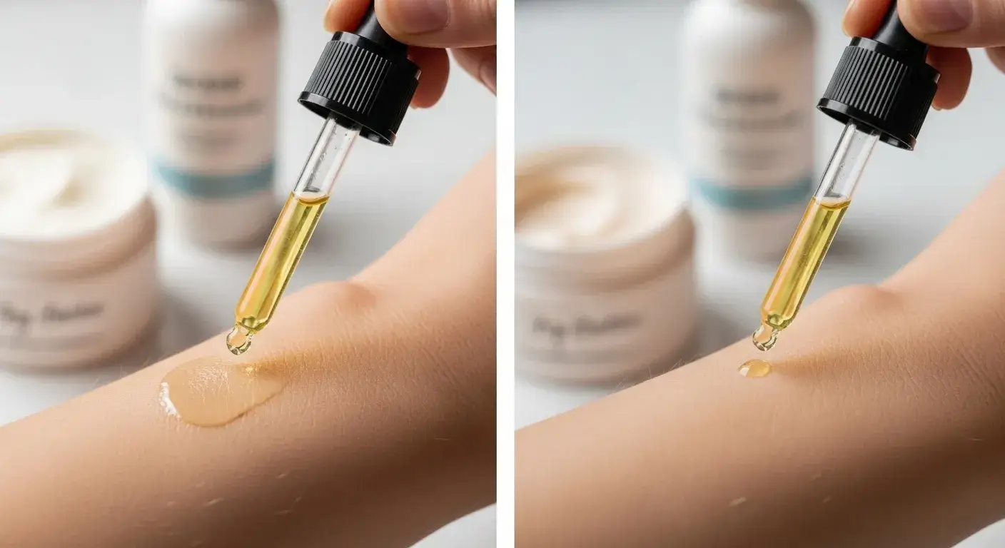 Perfume oil on oily and dry skin types