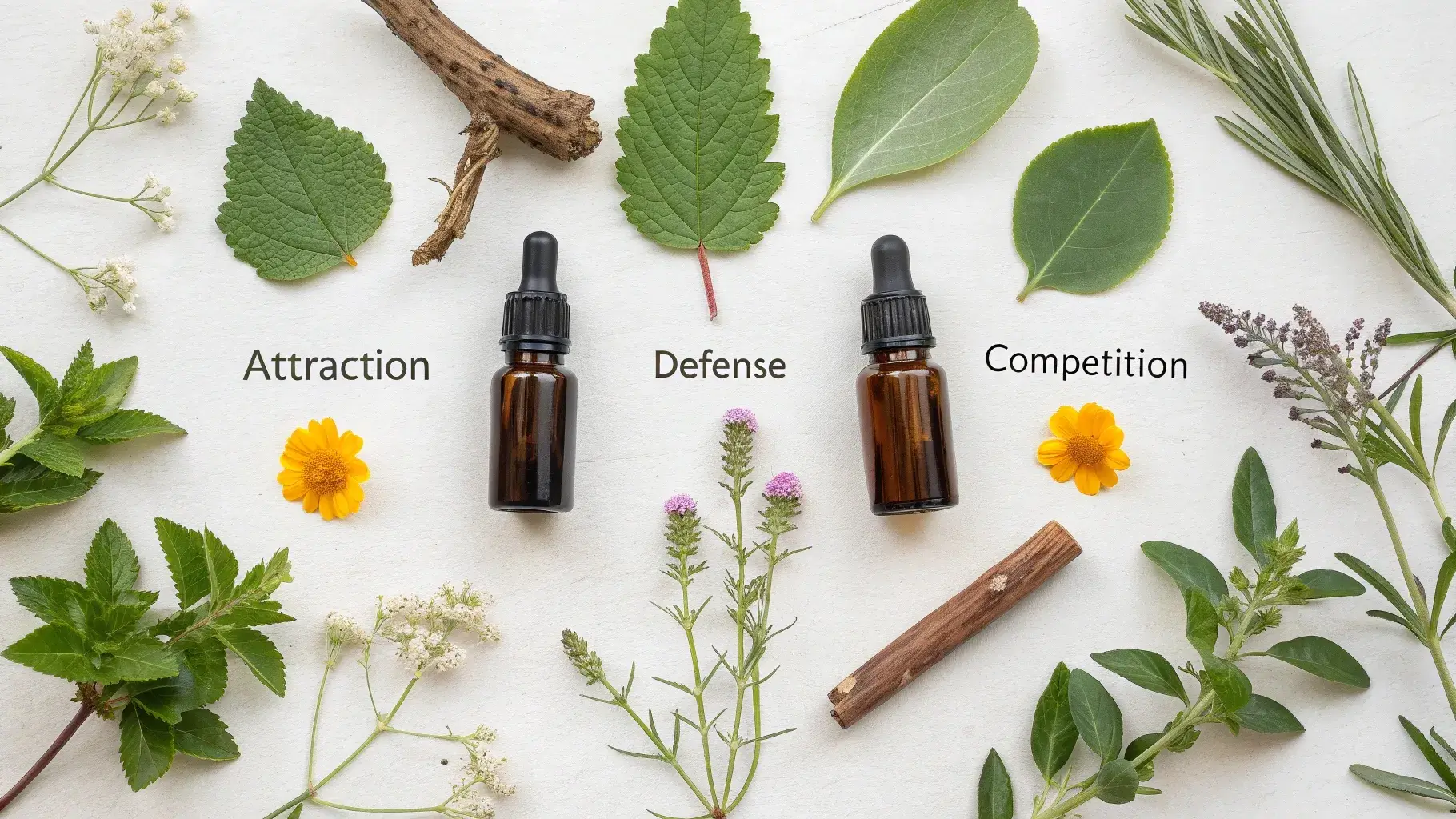 Essential oils in different plant parts