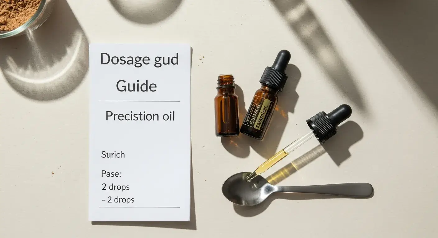 Essential oil dosage chart and dropper
