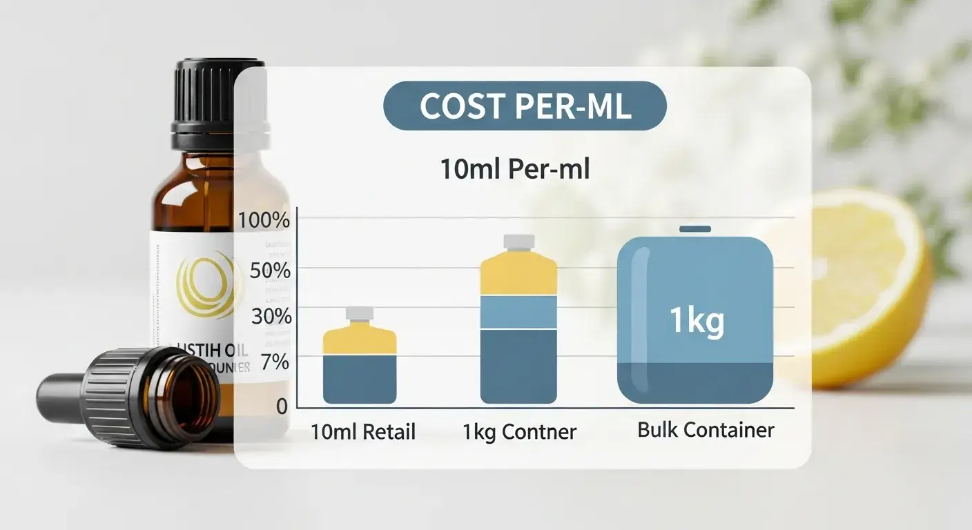 Cost chart with essential oil bottles