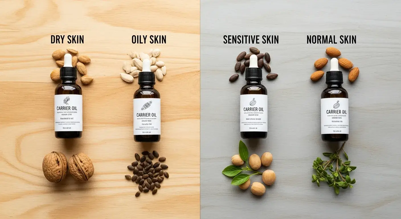 Best oils for skin types Table with oils grouped by skin type