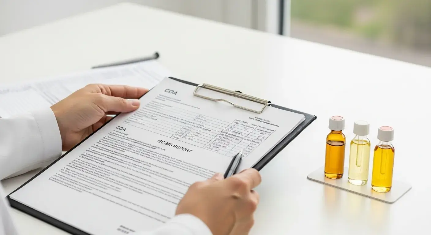 Certificate of Analysis and GC‑MS report documents