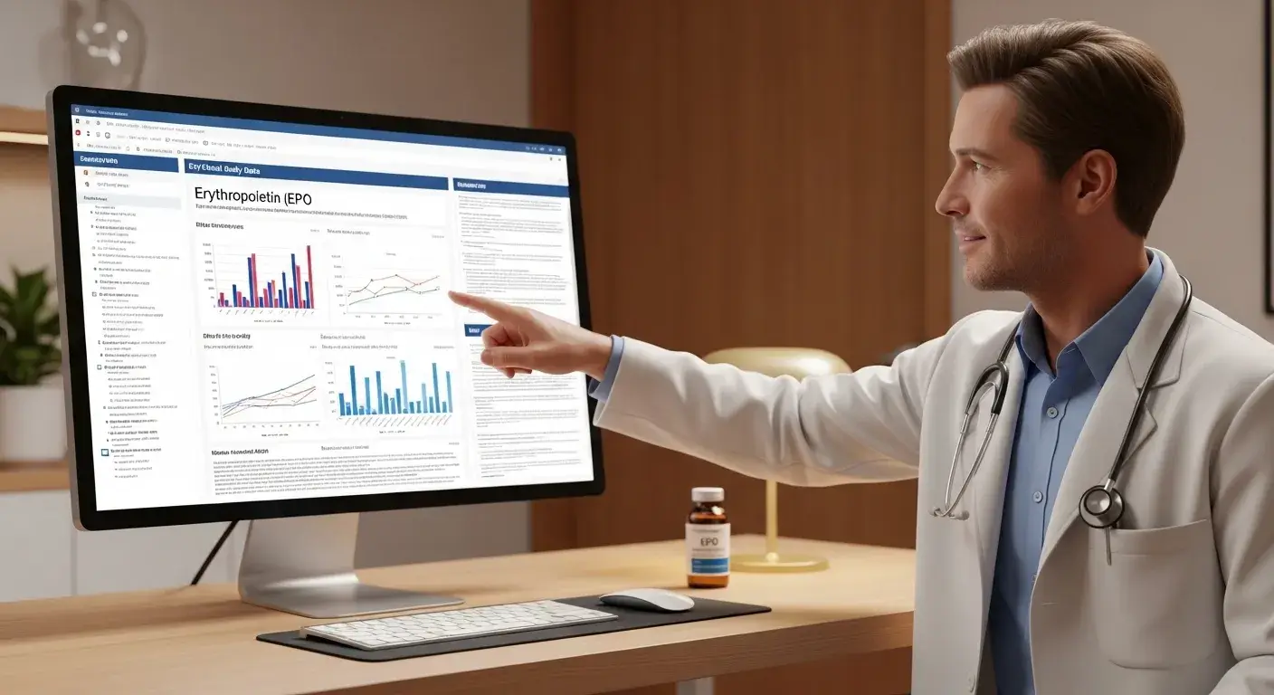 Doctor explaining EPO research results