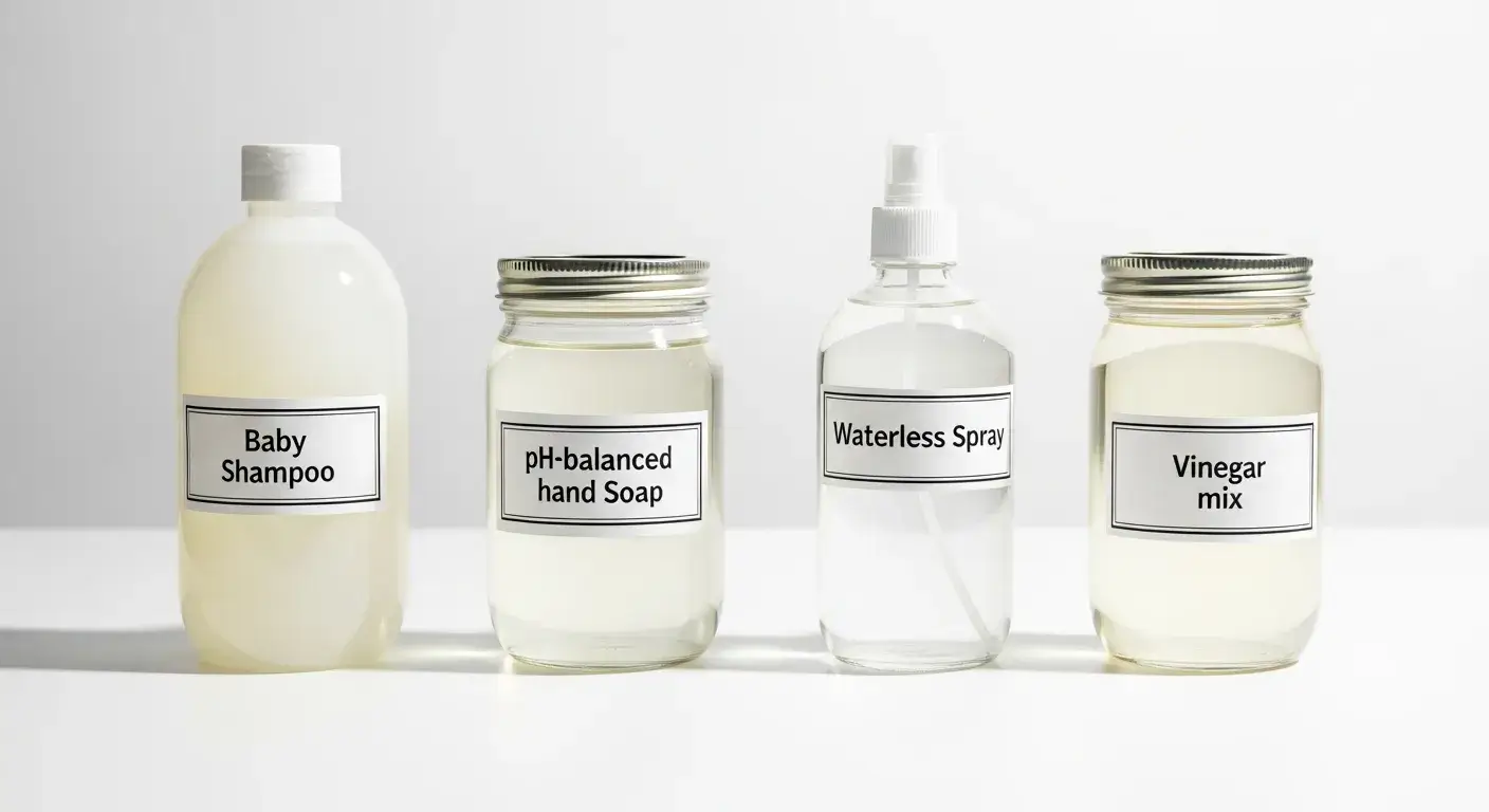 Gentler soaps like baby shampoo for cars