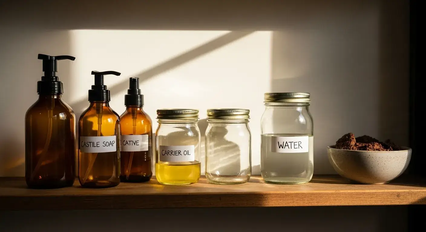 Refillable glass pump bottle and bulk ingredient jars