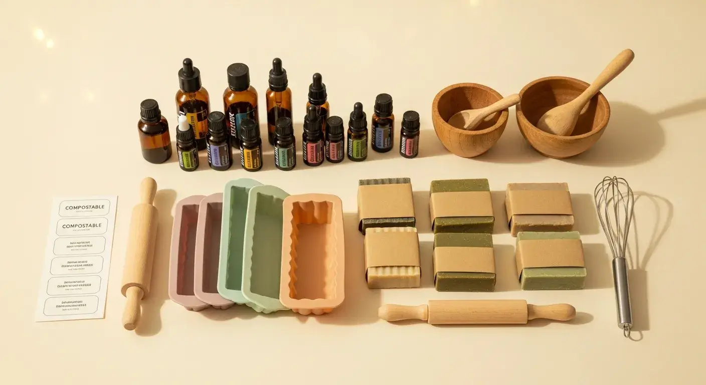 Reusable soap molds and paper-wrapped bars