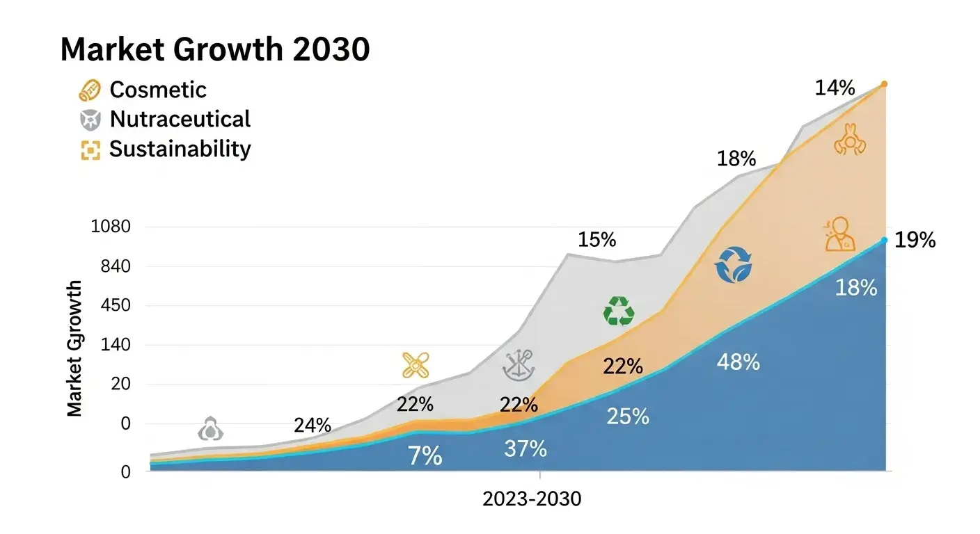 Market growth chart for evening primrose oil industry trends