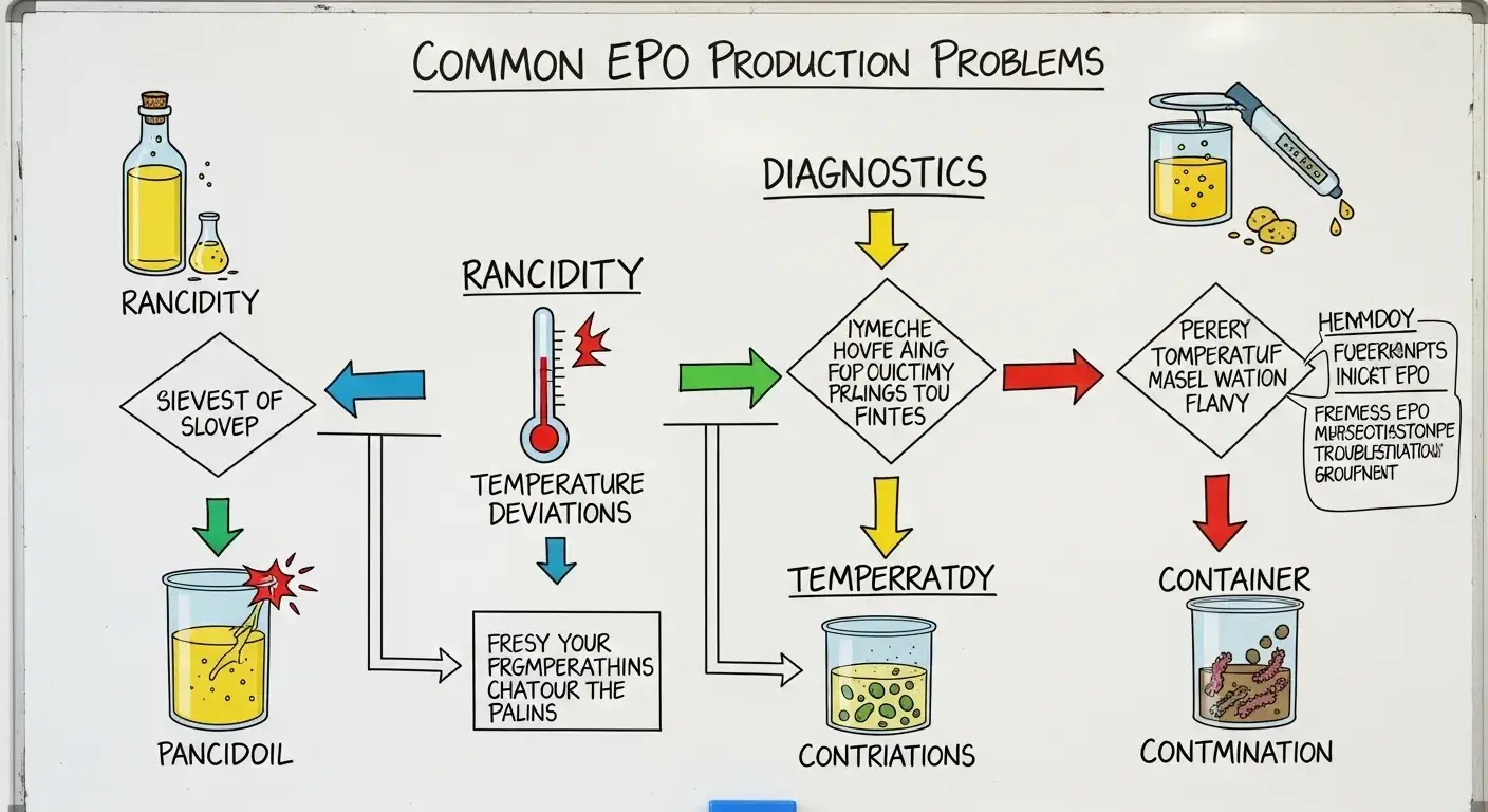 Flowchart for troubleshooting evening primrose oil storage issues