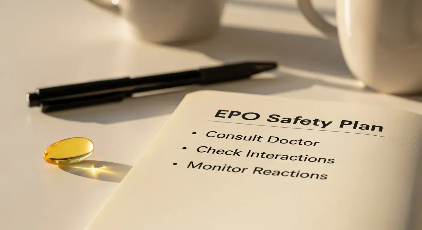 EPO safety summary Notepad titled 'EPO Safety Plan' with checklist and capsule
