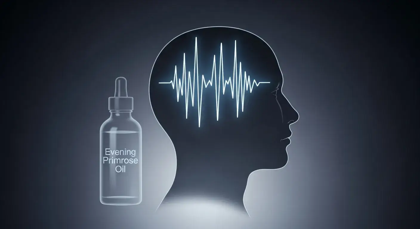 Seizure risk brain illustration Head silhouette with brainwave lines