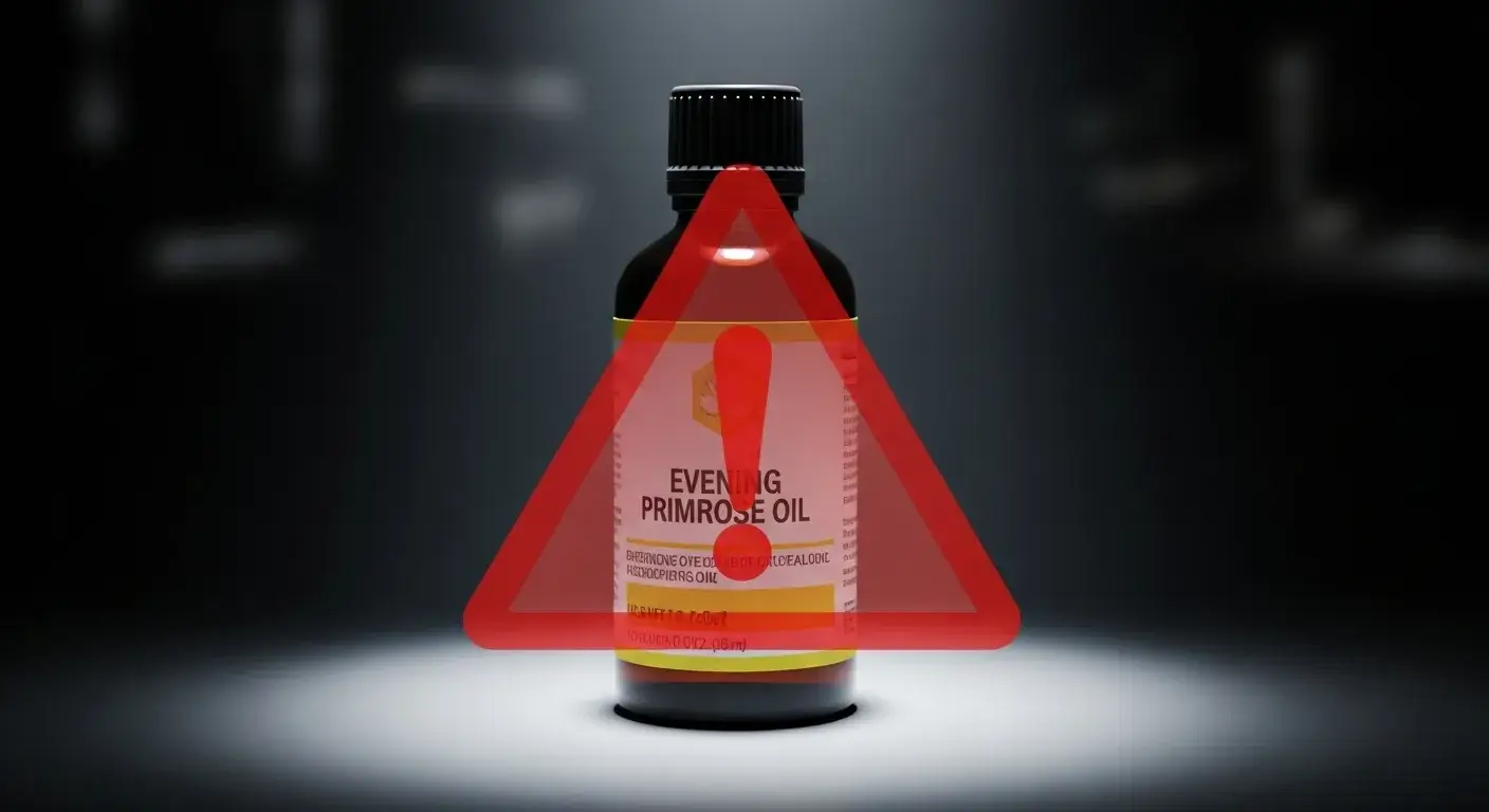 EPO red flag symptoms Supplement bottle with red warning sign overlay