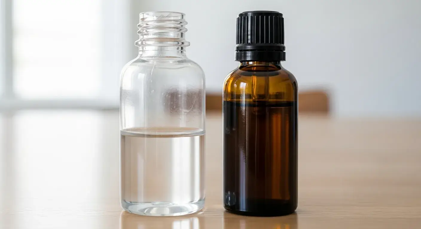 Plastic vs glass bottles with essential oils