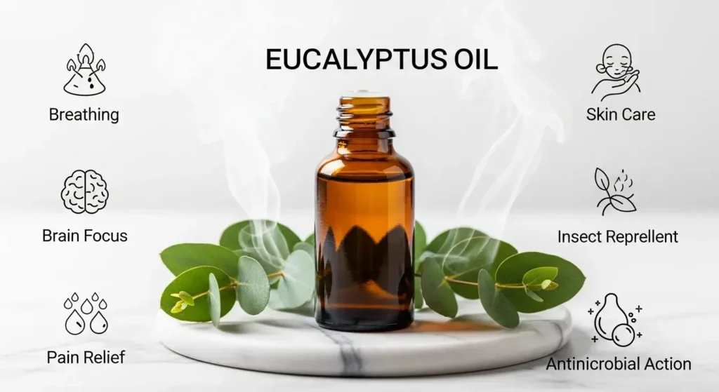 Eucalyptus essential oil benefits 2025