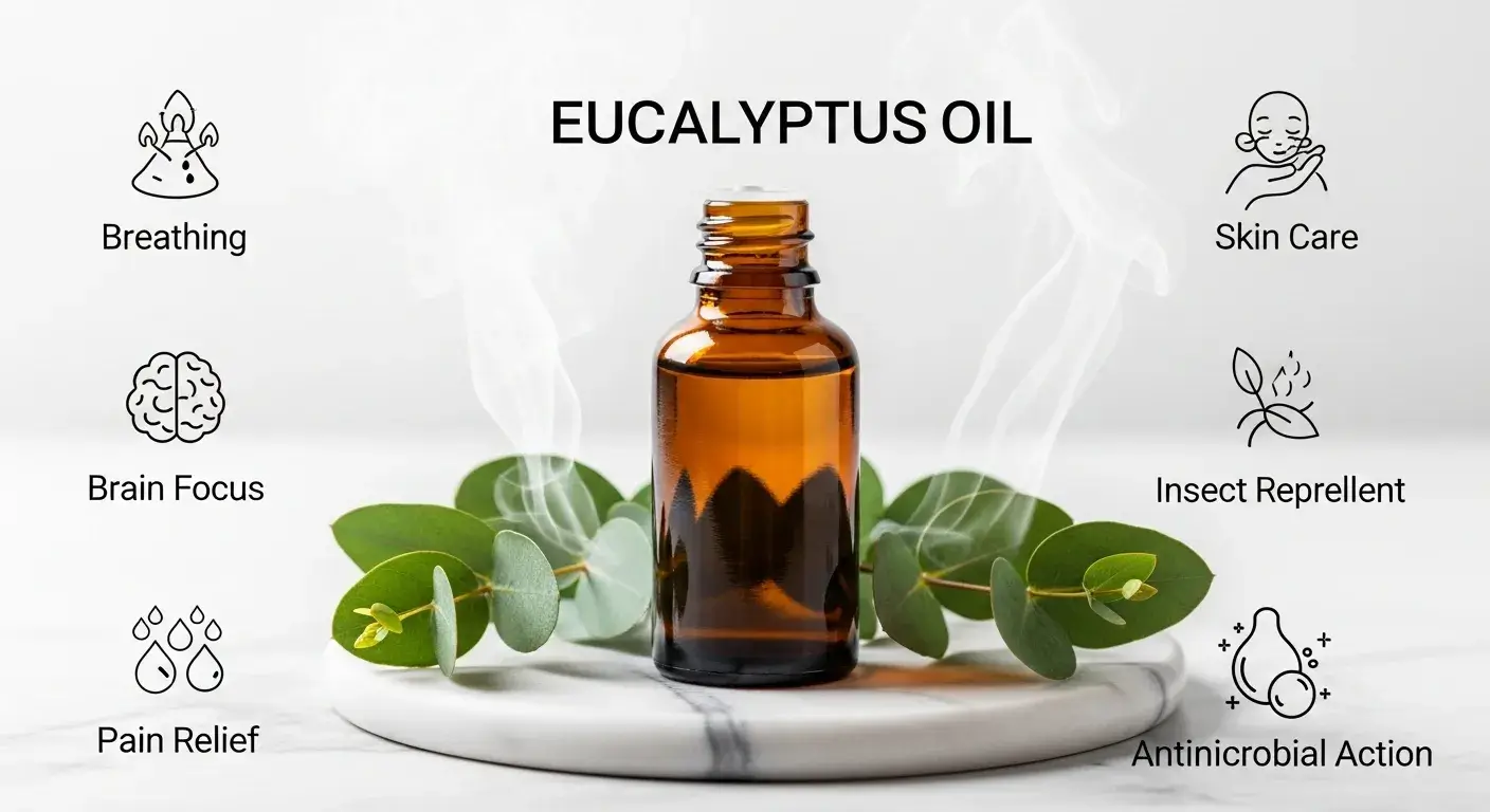 Eucalyptus essential oil benefits 2025