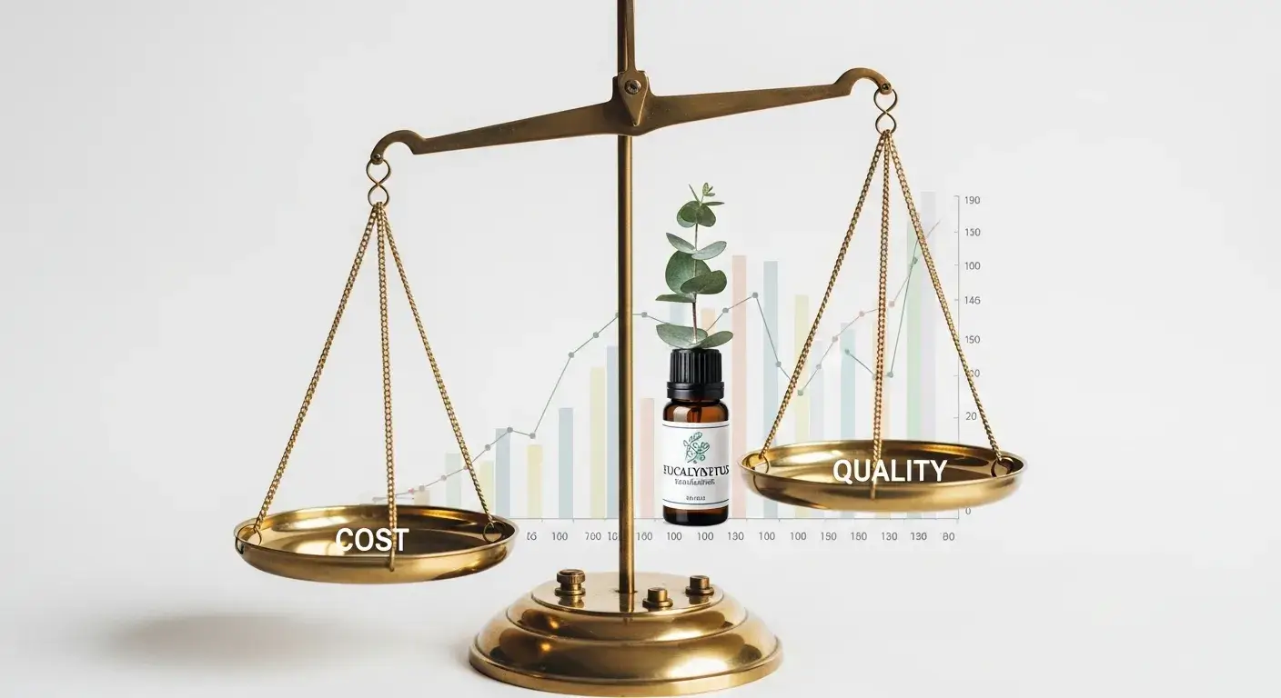 Scale balancing cost and quality for eucalyptus oil