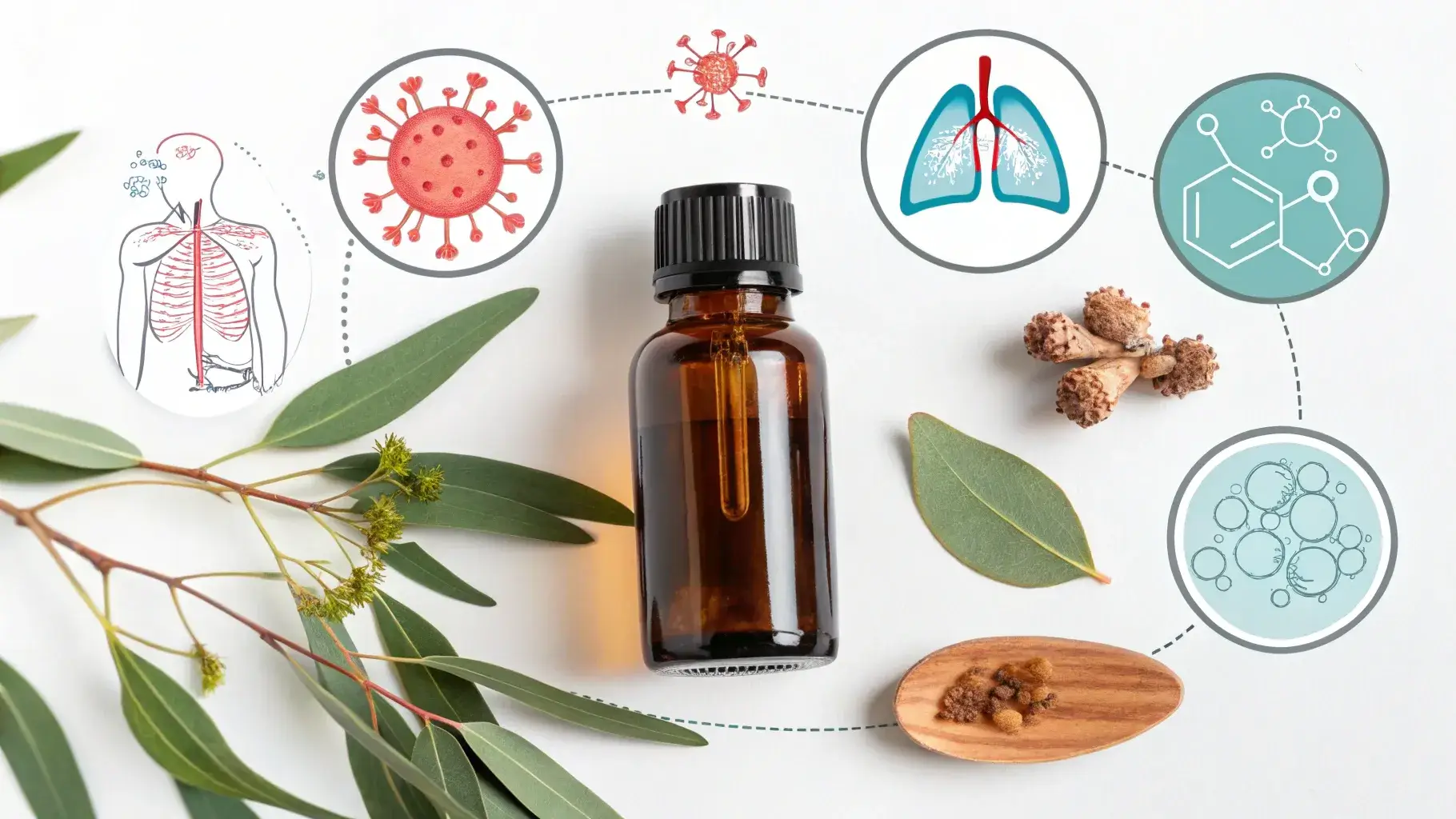 Eucalyptus oil benefits like breathing relief and pain reduction
