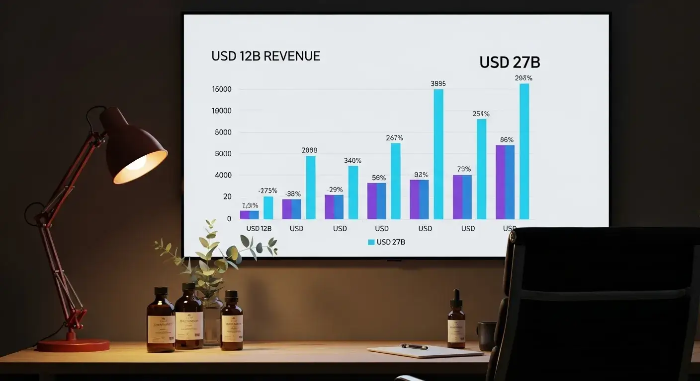 Chart showing eucalyptus essential oil market growth