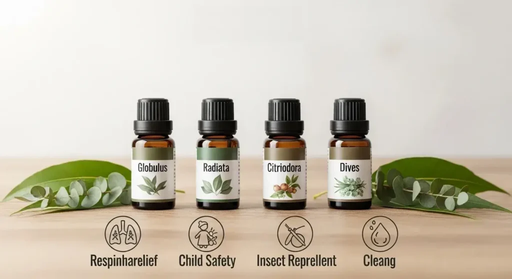 Eucalyptus oil quick comparison chart