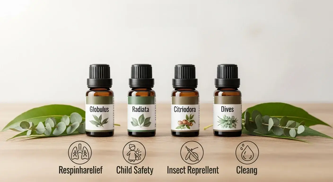 Eucalyptus oil quick comparison chart