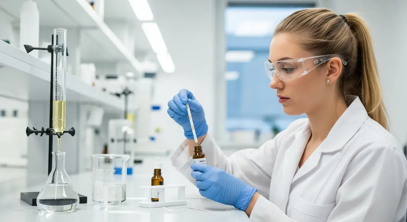 Eucalyptus oil sample test Testing eucalyptus oil sample for color and purity