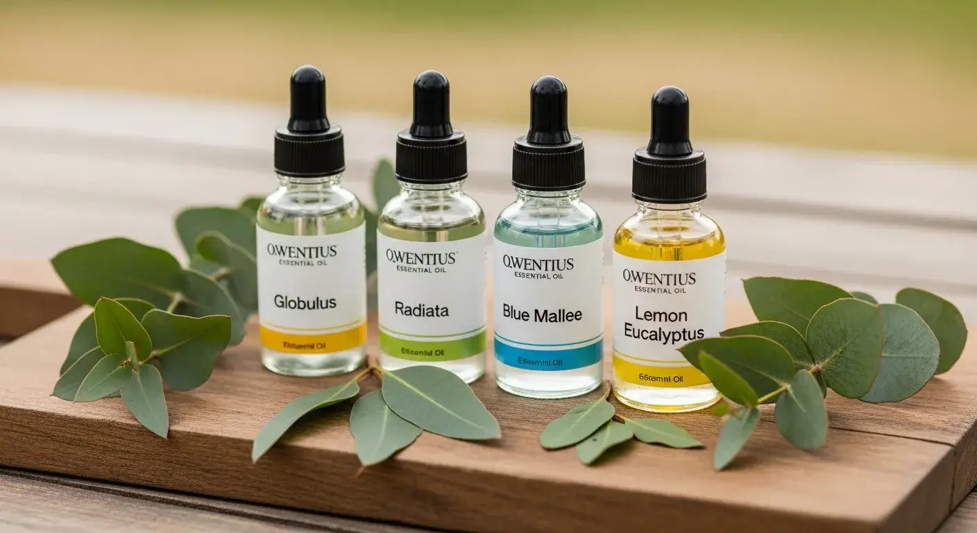 Eucalyptus oil varieties with labels