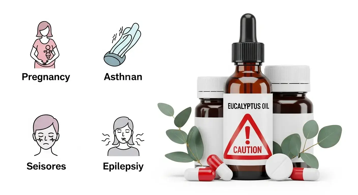 When not to use eucalyptus oil Warning symbols for unsafe eucalyptus oil use