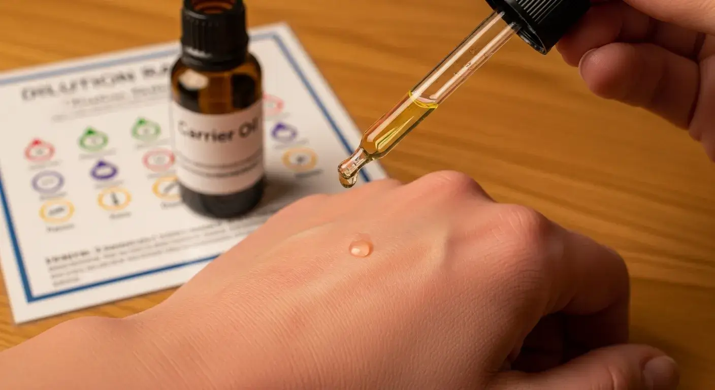 Red irritated skin near oil dropper