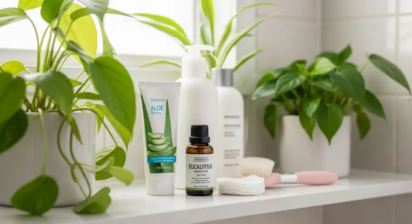 Eucalyptus skin care kit Skin and hair care items with eucalyptus oil