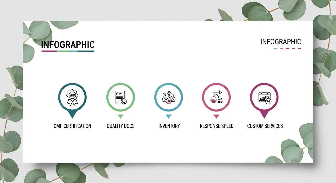 Infographic showing top 5 supplier criteria