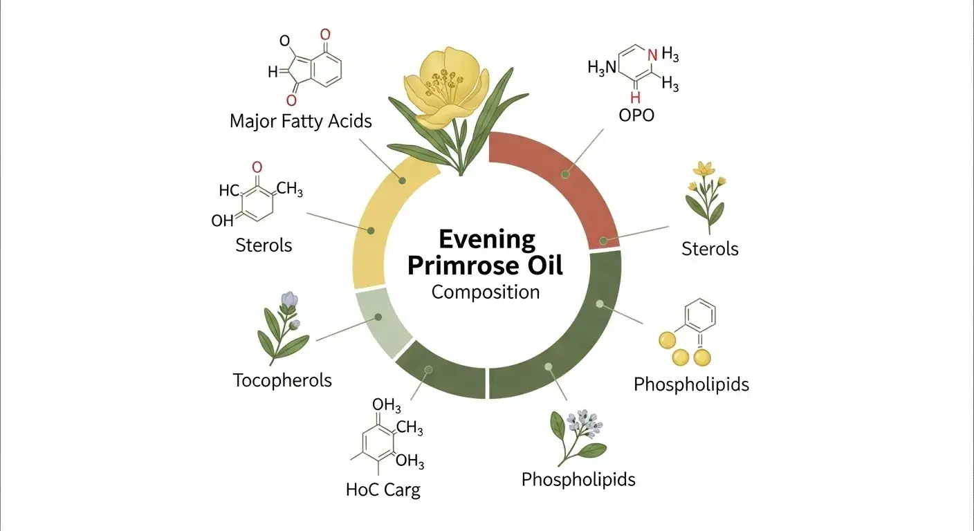 Complete Evening Primrose Oil composition diagram